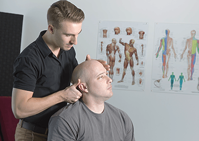 Chiropractor practicing