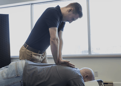 Chiropractor practicing